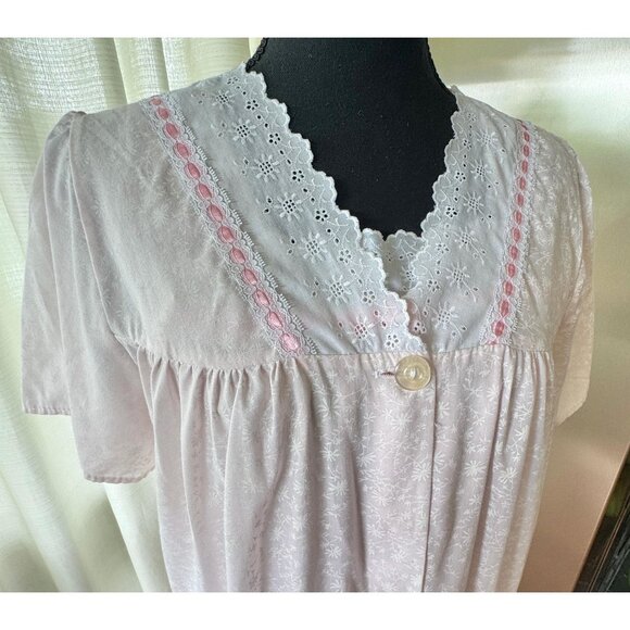 Vintage 1980s lingerie set, pink pastel, negligee & peignoir, long - Picture 6 of 10